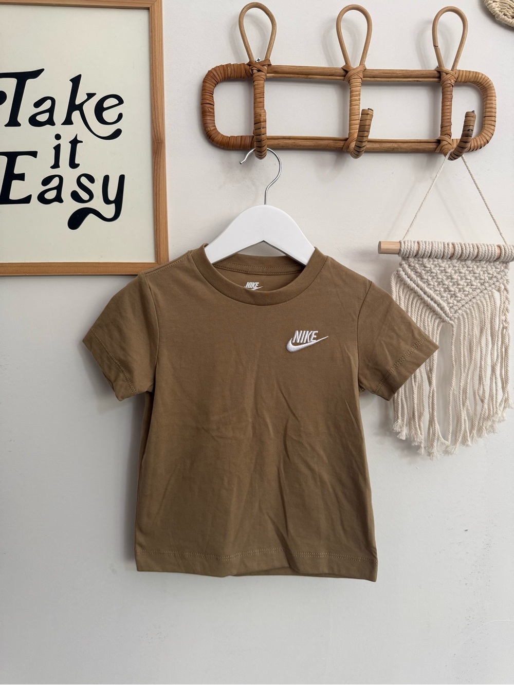 Nike 3T tan tee with embroidered logo